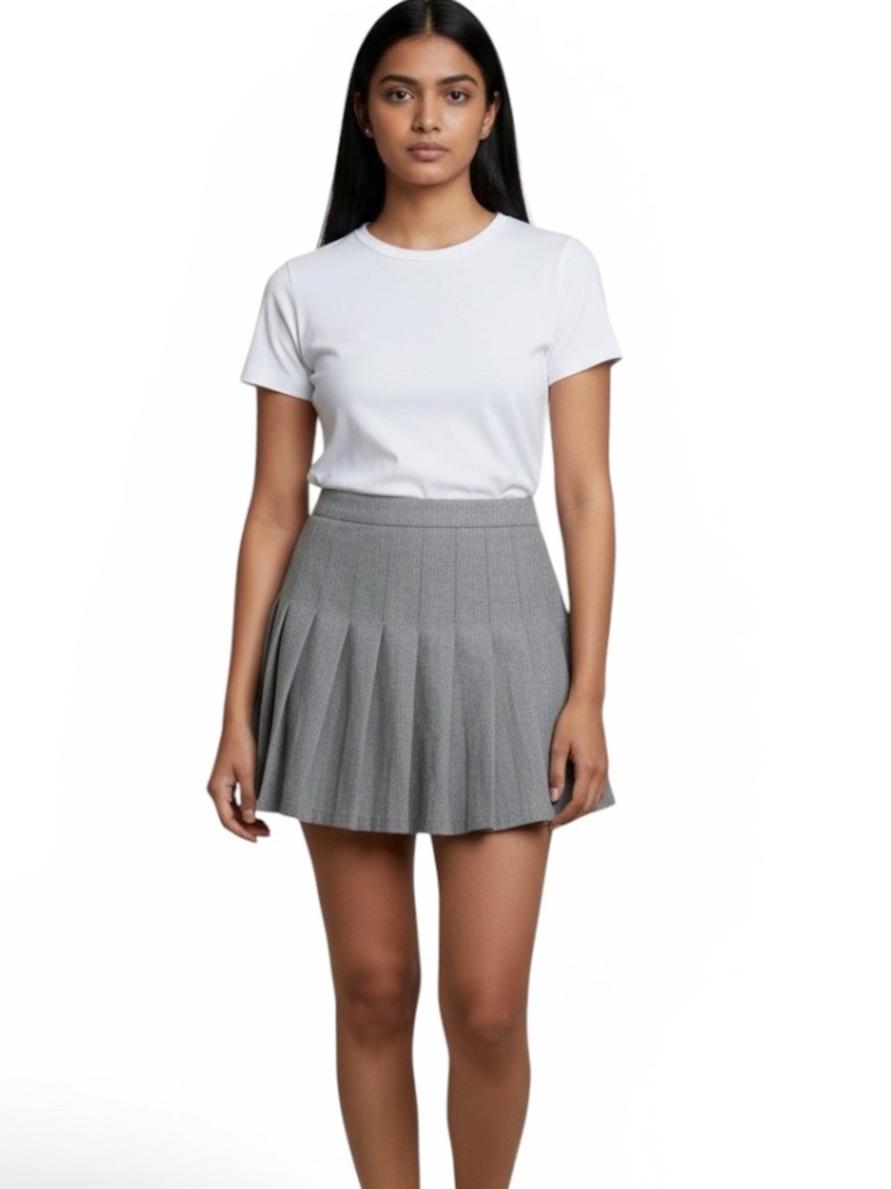 Cotton Candy LA Dark Gray Schoolgirl Pleated Mini Skirt Size Large